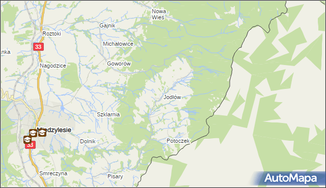 mapa Jodłów gmina Międzylesie, Jodłów gmina Międzylesie na mapie Targeo