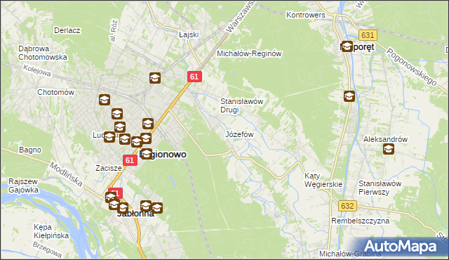 mapa Józefów gmina Nieporęt, Józefów gmina Nieporęt na mapie Targeo