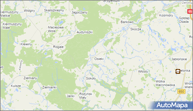 mapa Juchnajcie, Juchnajcie na mapie Targeo