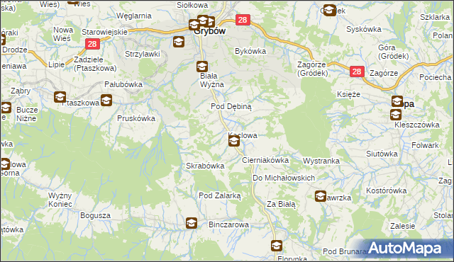 mapa Kąclowa, Kąclowa na mapie Targeo