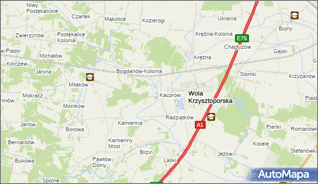 mapa Kacprów, Kacprów na mapie Targeo