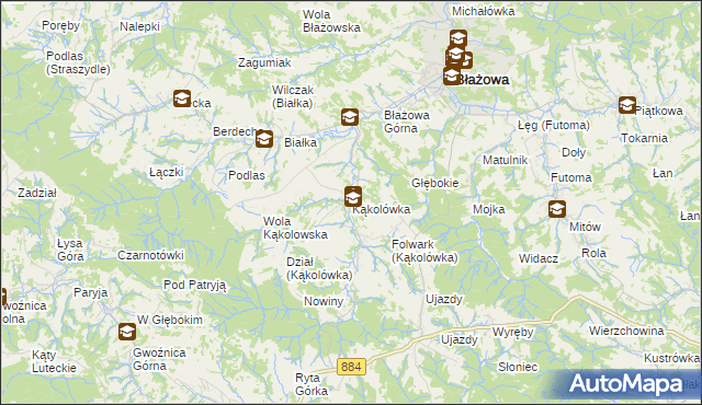 mapa Kąkolówka, Kąkolówka na mapie Targeo