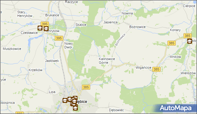 mapa Kalinowice Górne, Kalinowice Górne na mapie Targeo