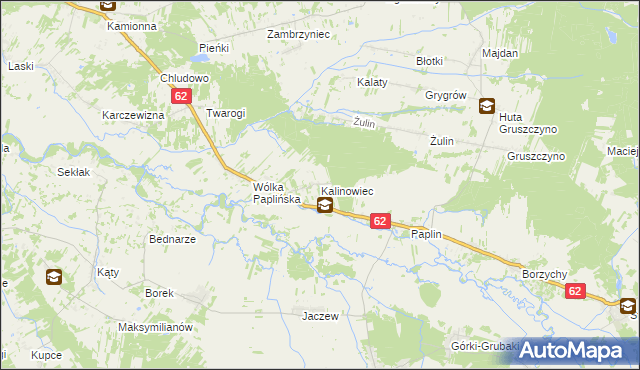 mapa Kalinowiec gmina Łochów, Kalinowiec gmina Łochów na mapie Targeo