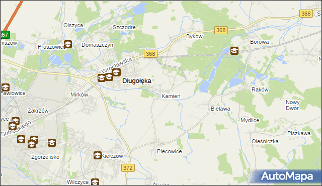 mapa Kamień gmina Długołęka, Kamień gmina Długołęka na mapie Targeo
