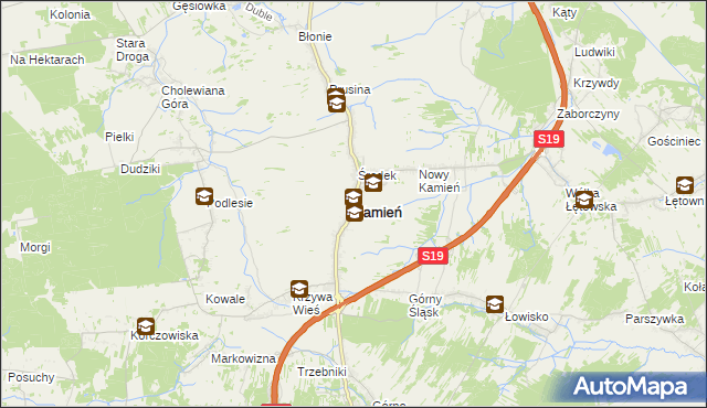 mapa Kamień powiat rzeszowski, Kamień powiat rzeszowski na mapie Targeo