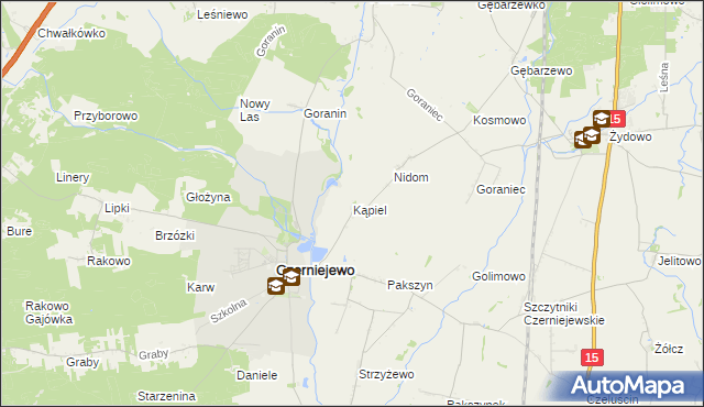 mapa Kąpiel gmina Czerniejewo, Kąpiel gmina Czerniejewo na mapie Targeo
