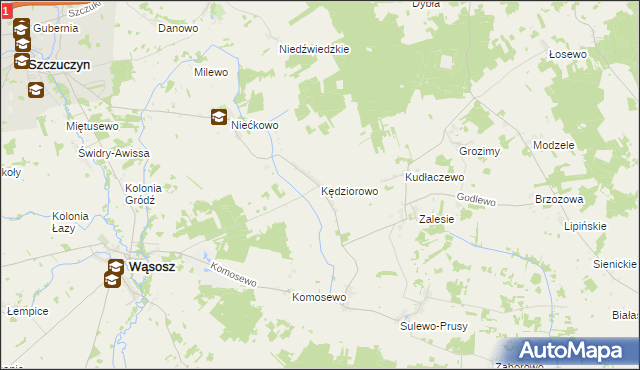 mapa Kędziorowo, Kędziorowo na mapie Targeo
