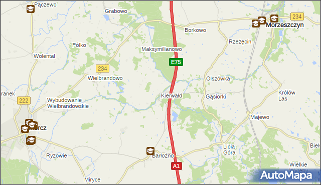 mapa Kierwałd, Kierwałd na mapie Targeo
