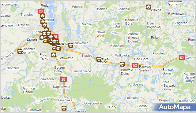 mapa Klecza Dolna, Klecza Dolna na mapie Targeo