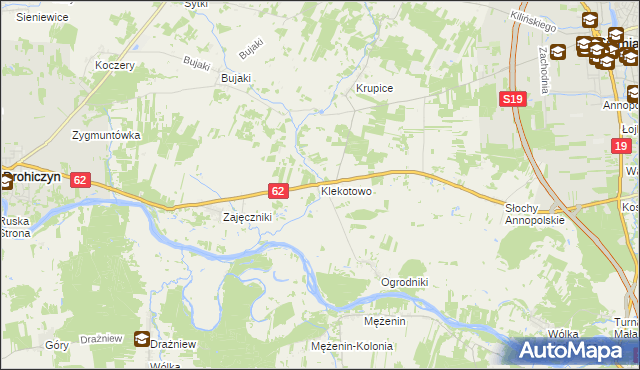 mapa Klekotowo gmina Siemiatycze, Klekotowo gmina Siemiatycze na mapie Targeo