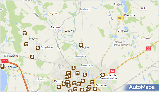 mapa Klępino, Klępino na mapie Targeo