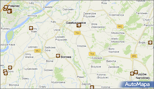 mapa Kliszów gmina Gawłuszowice, Kliszów gmina Gawłuszowice na mapie Targeo