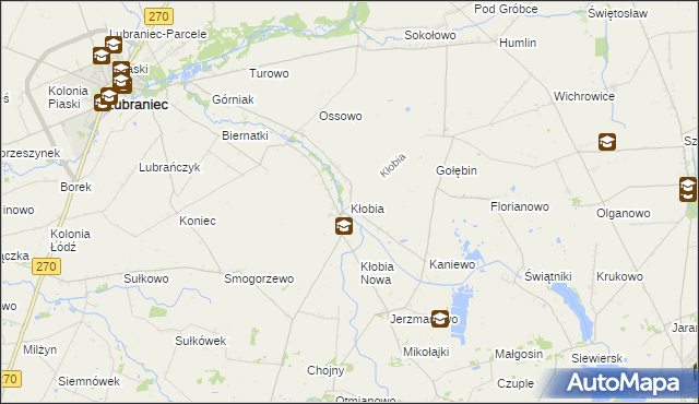 mapa Kłobia, Kłobia na mapie Targeo