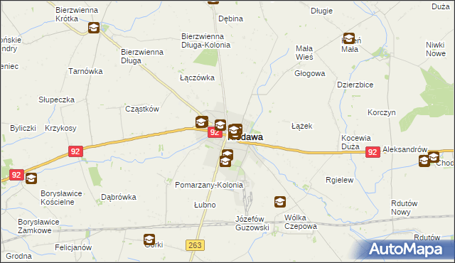 mapa Kłodawa powiat kolski, Kłodawa powiat kolski na mapie Targeo