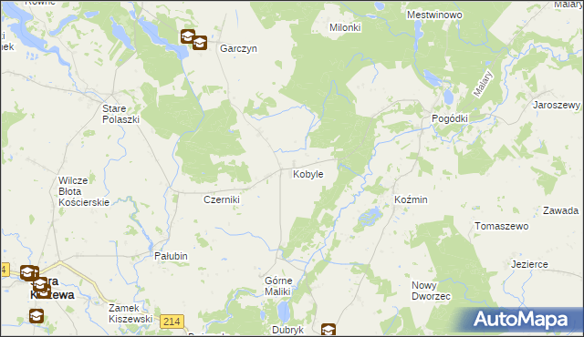 mapa Kobyle gmina Stara Kiszewa, Kobyle gmina Stara Kiszewa na mapie Targeo
