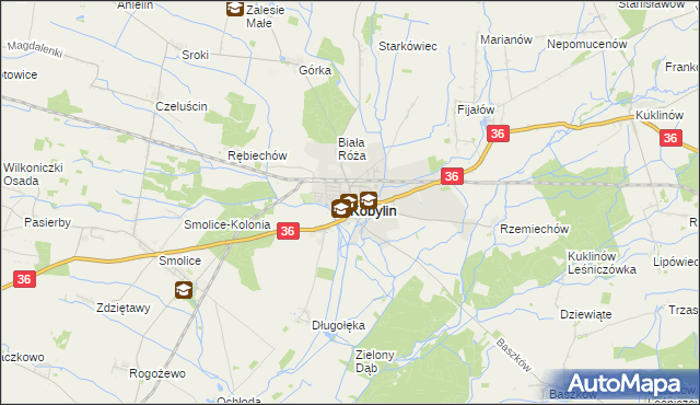 mapa Kobylin powiat krotoszyński, Kobylin powiat krotoszyński na mapie Targeo