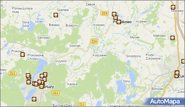 mapa Kobysewo, Kobysewo na mapie Targeo