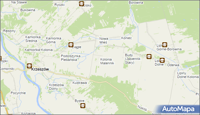 mapa Kolonia Malennik, Kolonia Malennik na mapie Targeo