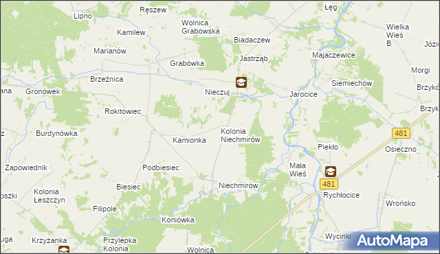 mapa Kolonia Niechmirów, Kolonia Niechmirów na mapie Targeo