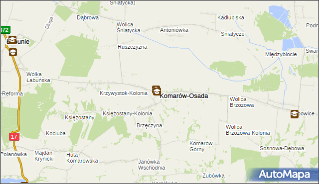 mapa Komarów-Osada, Komarów-Osada na mapie Targeo