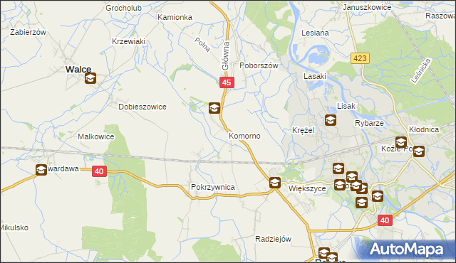 mapa Komorno, Komorno na mapie Targeo