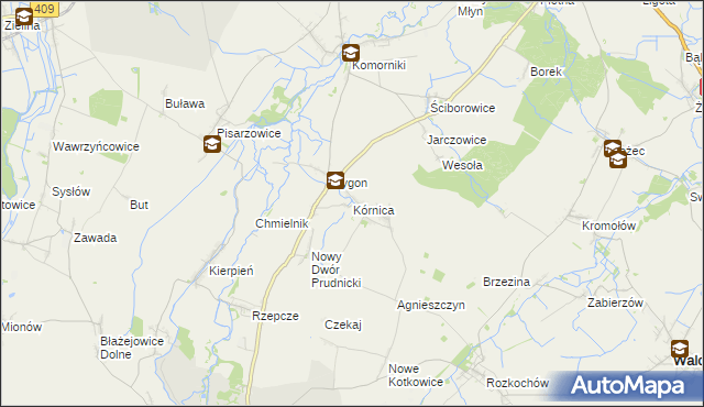 mapa Kórnica, Kórnica na mapie Targeo