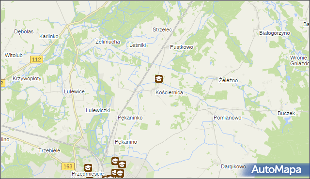 mapa Kościernica gmina Białogard, Kościernica gmina Białogard na mapie Targeo