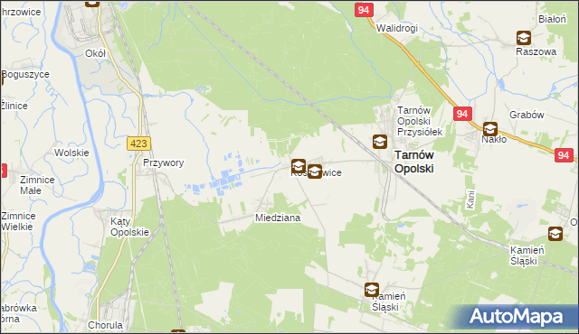 mapa Kosorowice, Kosorowice na mapie Targeo