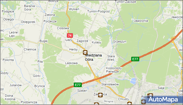 mapa Kostomłoty Drugie, Kostomłoty Drugie na mapie Targeo