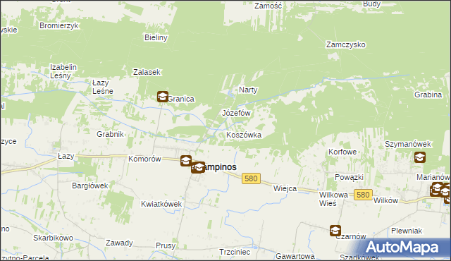 mapa Koszówka, Koszówka na mapie Targeo