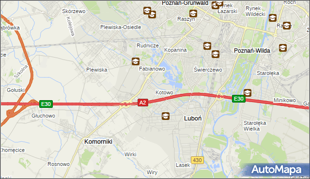mapa Kotowo gmina Poznań, Kotowo gmina Poznań na mapie Targeo