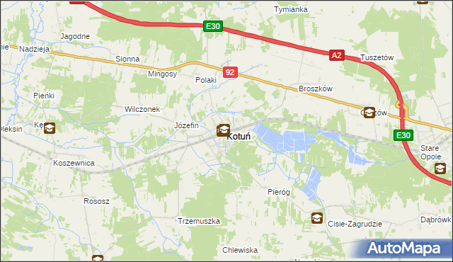 mapa Kotuń powiat siedlecki, Kotuń powiat siedlecki na mapie Targeo