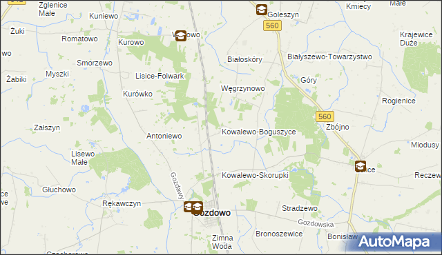 mapa Kowalewo-Boguszyce, Kowalewo-Boguszyce na mapie Targeo