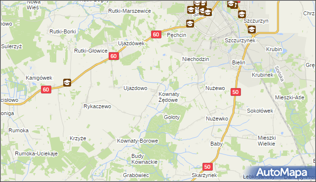 mapa Kownaty Żędowe, Kownaty Żędowe na mapie Targeo