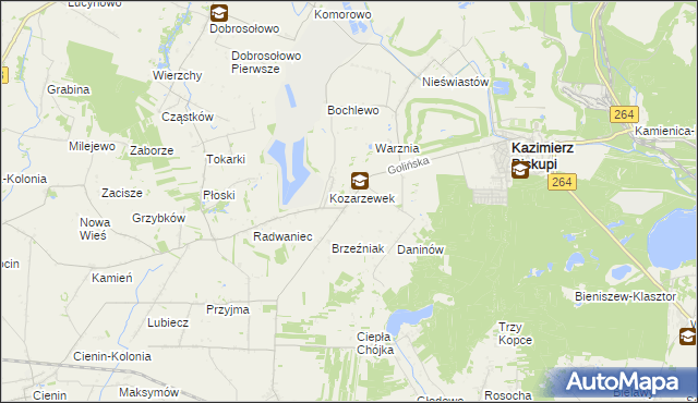 mapa Kozarzew, Kozarzew na mapie Targeo