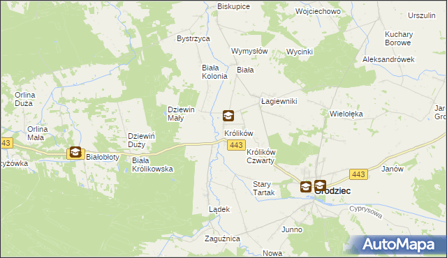 mapa Królików, Królików na mapie Targeo