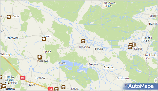 mapa Krośnica gmina Izbicko, Krośnica gmina Izbicko na mapie Targeo