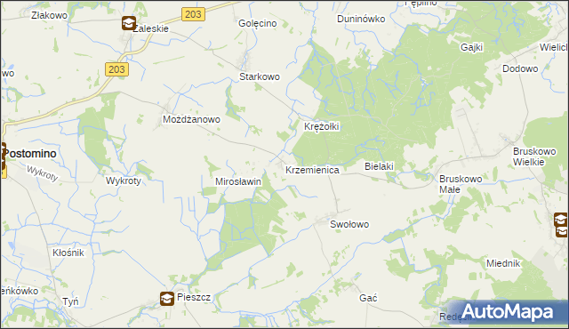 mapa Krzemienica gmina Słupsk, Krzemienica gmina Słupsk na mapie Targeo