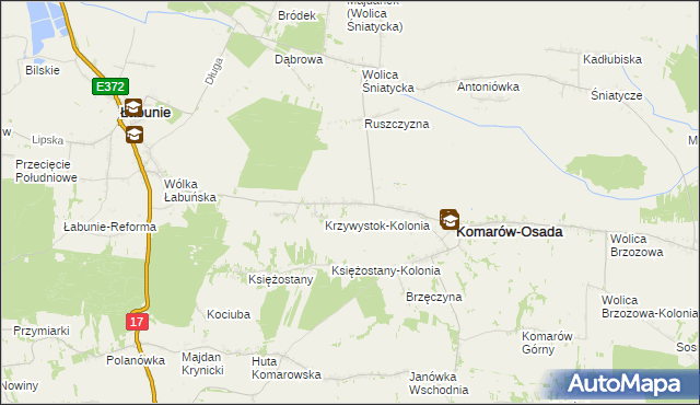 mapa Krzywystok, Krzywystok na mapie Targeo