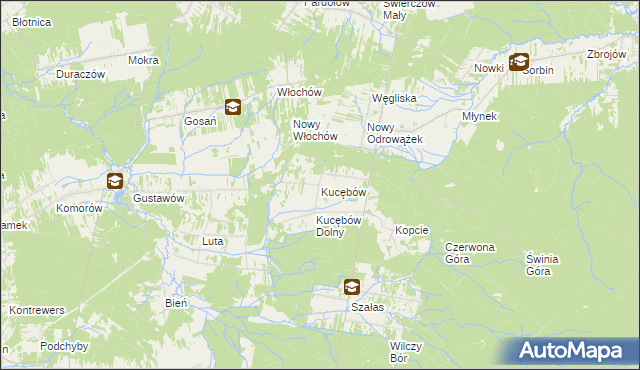 mapa Kucębów, Kucębów na mapie Targeo