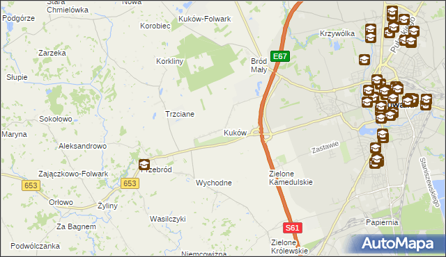 mapa Kuków gmina Suwałki, Kuków gmina Suwałki na mapie Targeo