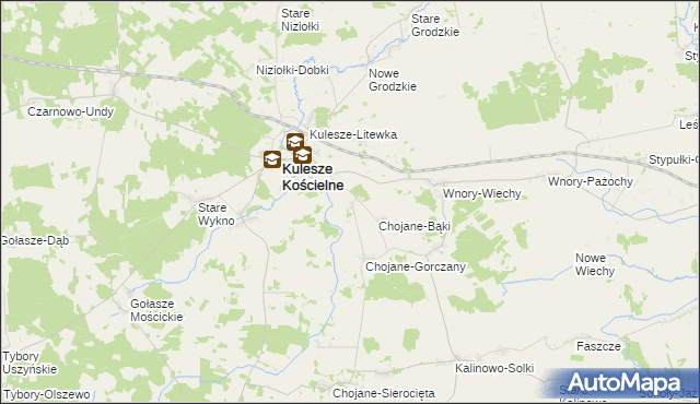 mapa Kulesze-Podawce, Kulesze-Podawce na mapie Targeo