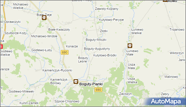 mapa Kutyłowo-Bródki, Kutyłowo-Bródki na mapie Targeo