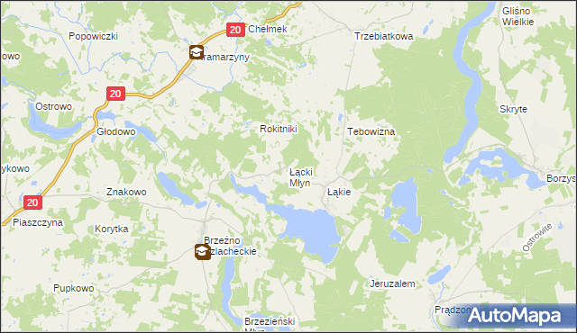 mapa Łącki Młyn, Łącki Młyn na mapie Targeo