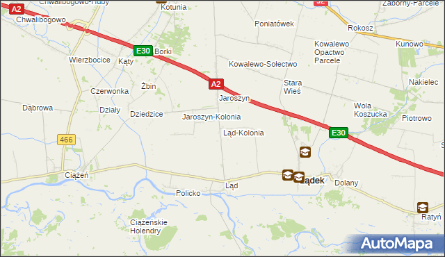 mapa Ląd-Kolonia, Ląd-Kolonia na mapie Targeo