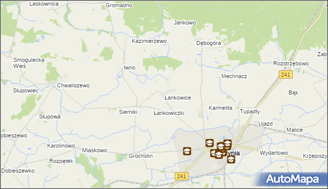 mapa Łankowice, Łankowice na mapie Targeo