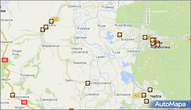 mapa Lasaki, Lasaki na mapie Targeo