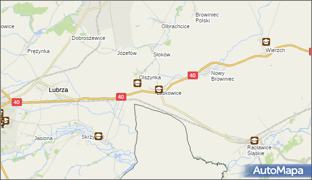 mapa Laskowice gmina Lubrza, Laskowice gmina Lubrza na mapie Targeo