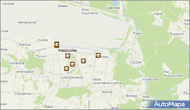 mapa Łękińsko, Łękińsko na mapie Targeo